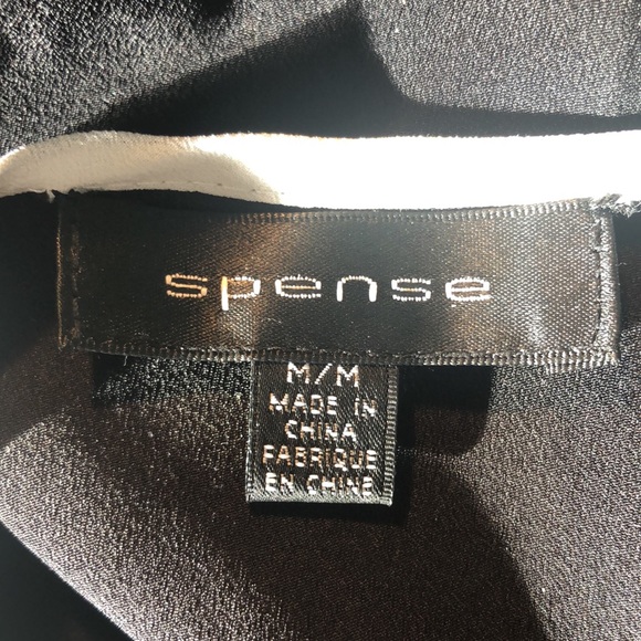 Spense Black Blouse with White and Button Details - Picture 7 of 14